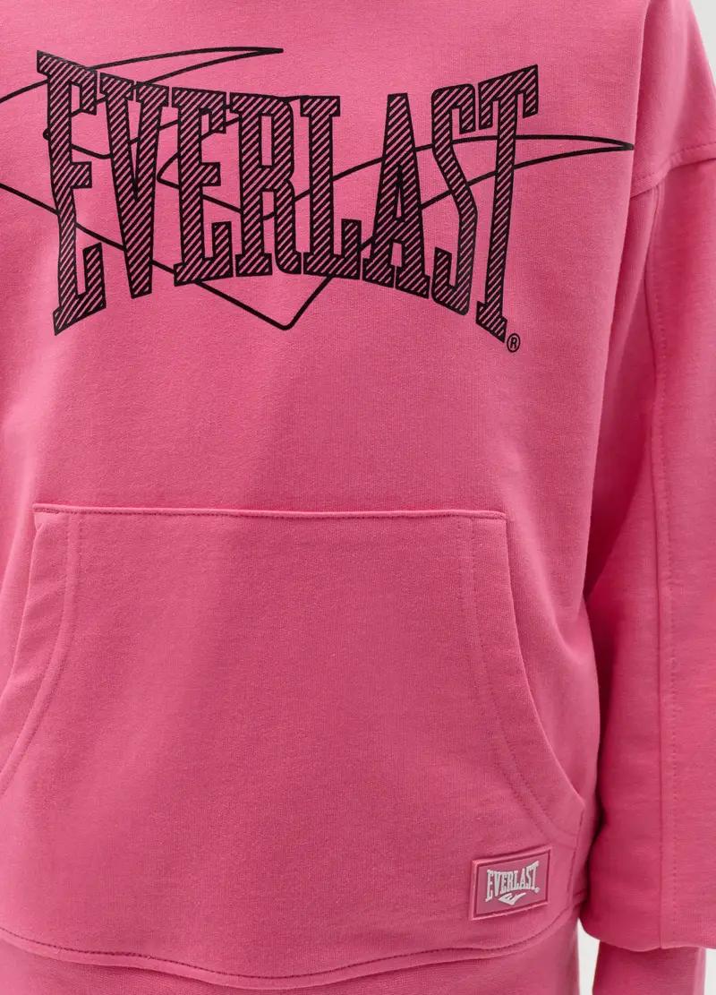 Felpa Con Cappuccio E Stampa Logo, Bambina, Rosa miniatura 2