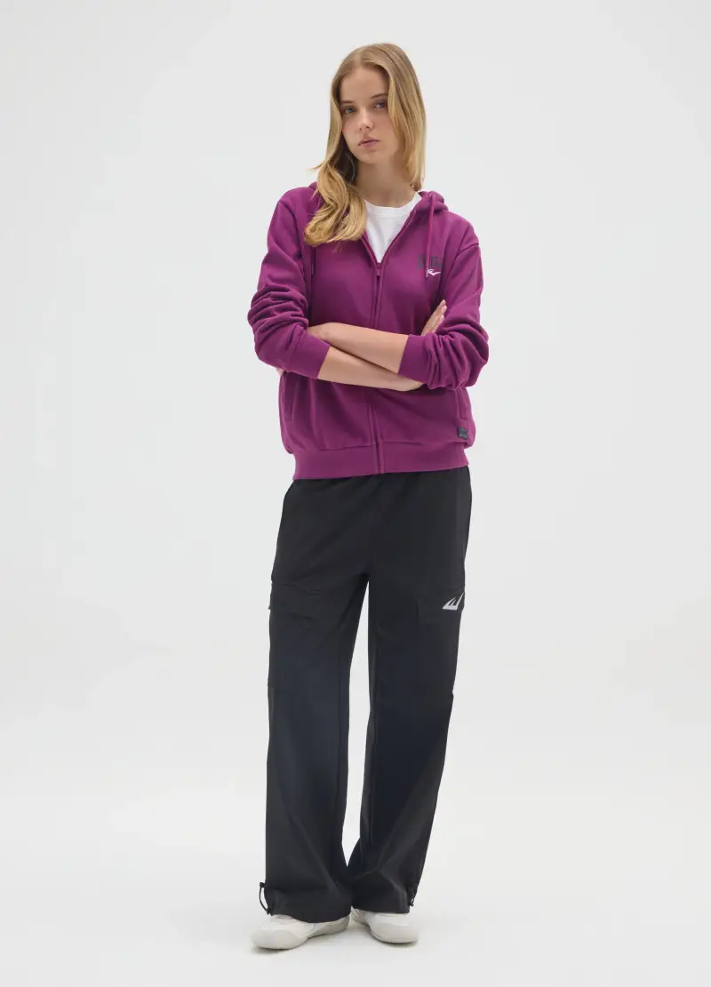 Felpa In Misto Cotone Viola Regular Fit, Donna, Viola