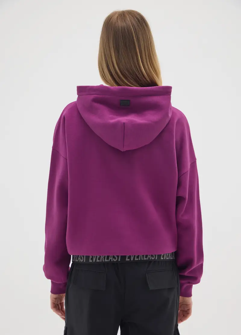 Felpa In Misto Cotone Viola Regular Fit, Donna, Viola miniatura 3
