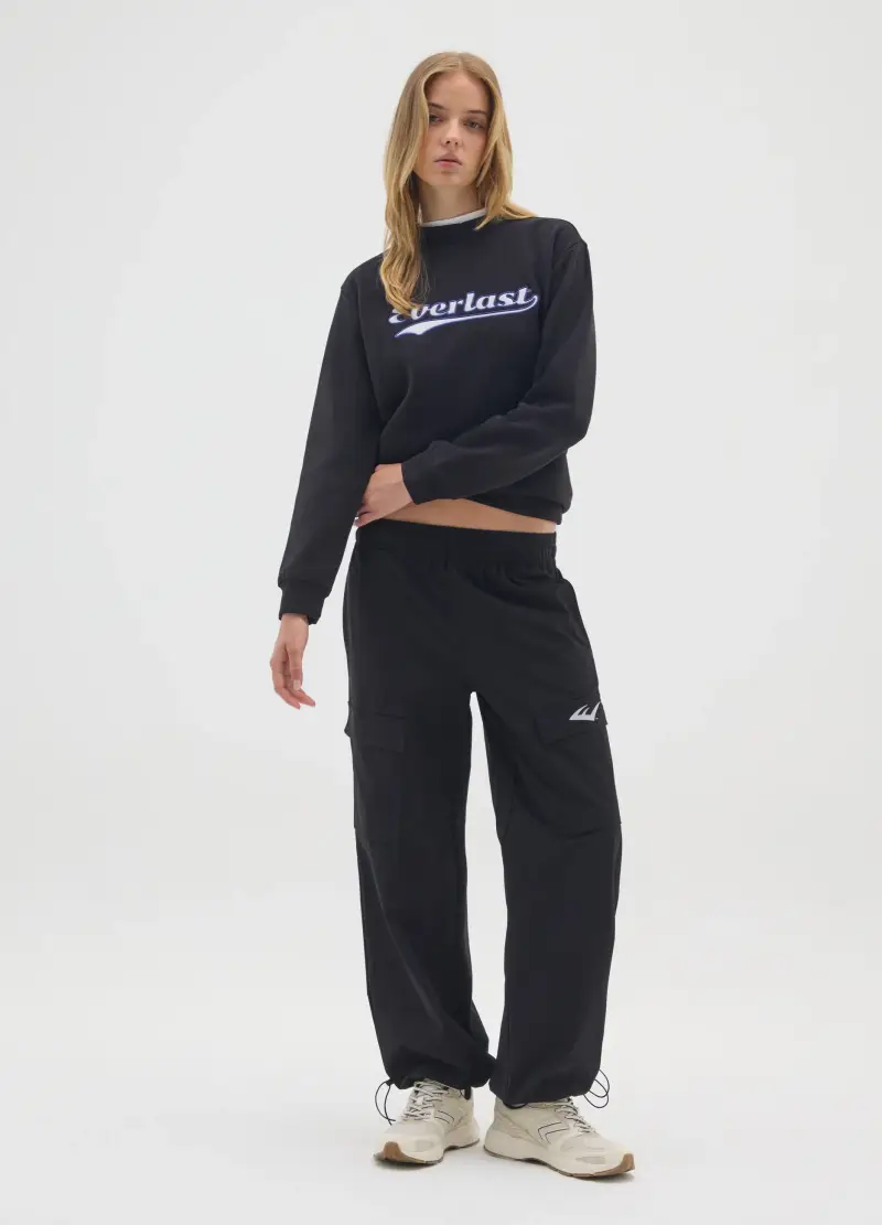 Felpa Nera A Girocollo Everlast, Donna, Nero miniatura 2