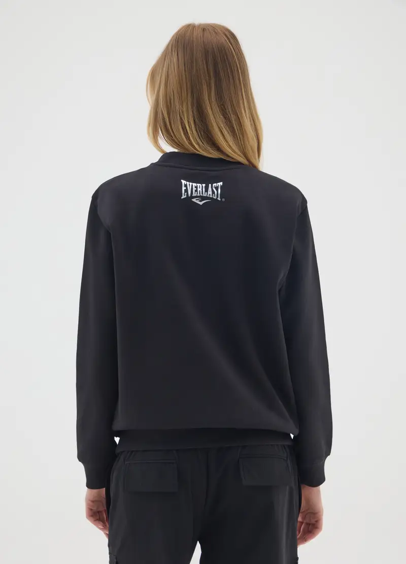 Felpa Nera A Girocollo Everlast, Donna, Nero miniatura 3