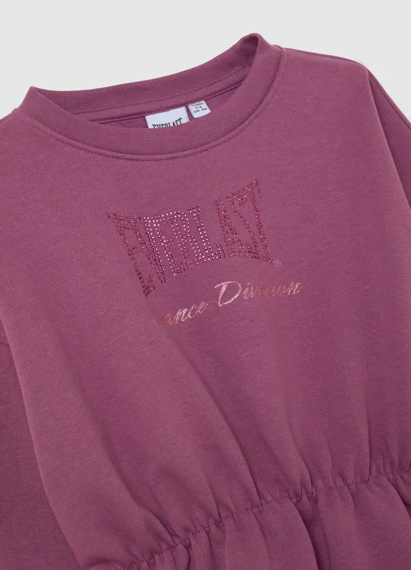 Felpa Viola Da Bambina In Misto Cotone Regular Fit Con Logo Everlast, Viola miniatura 3