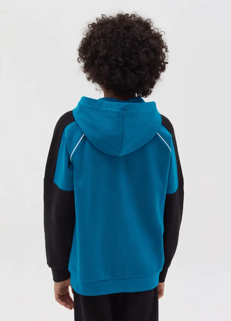 , Full-zip Con Cappuccio E Patch Logo, Bambino, Multicolor miniatura 3