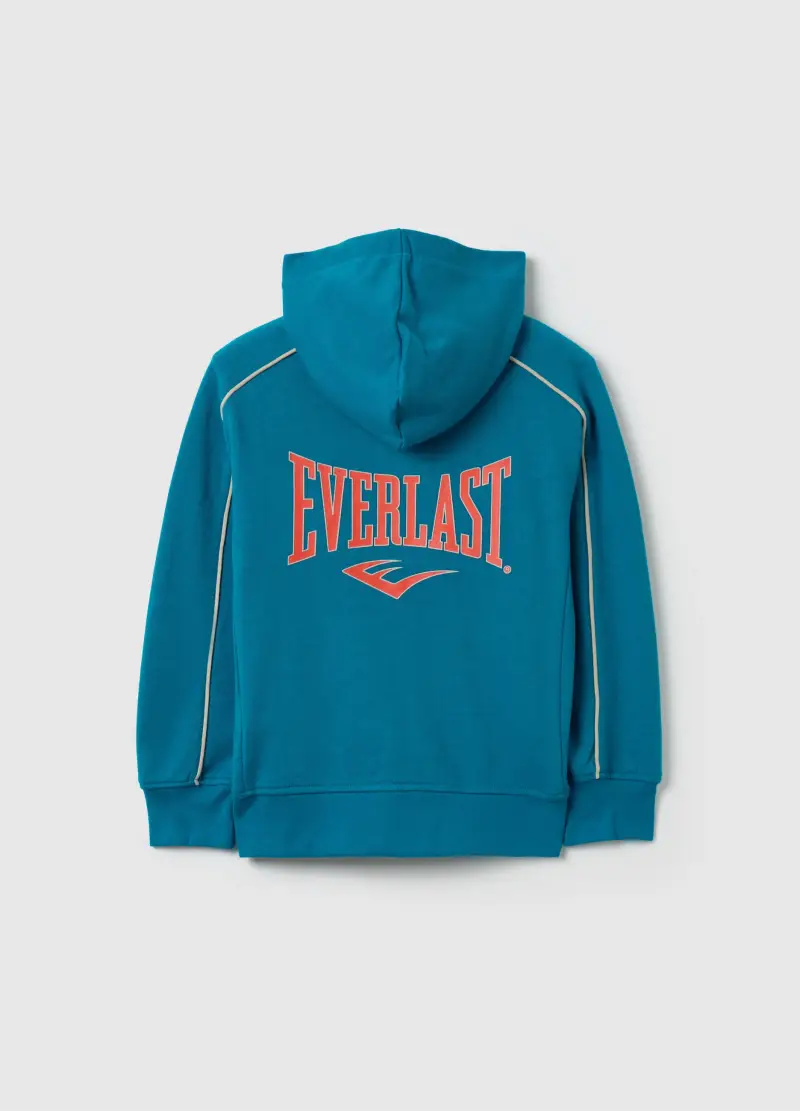 Full-zip In French Terry Con Cappuccio E Patch Logo, Bambino, Blu miniatura 2