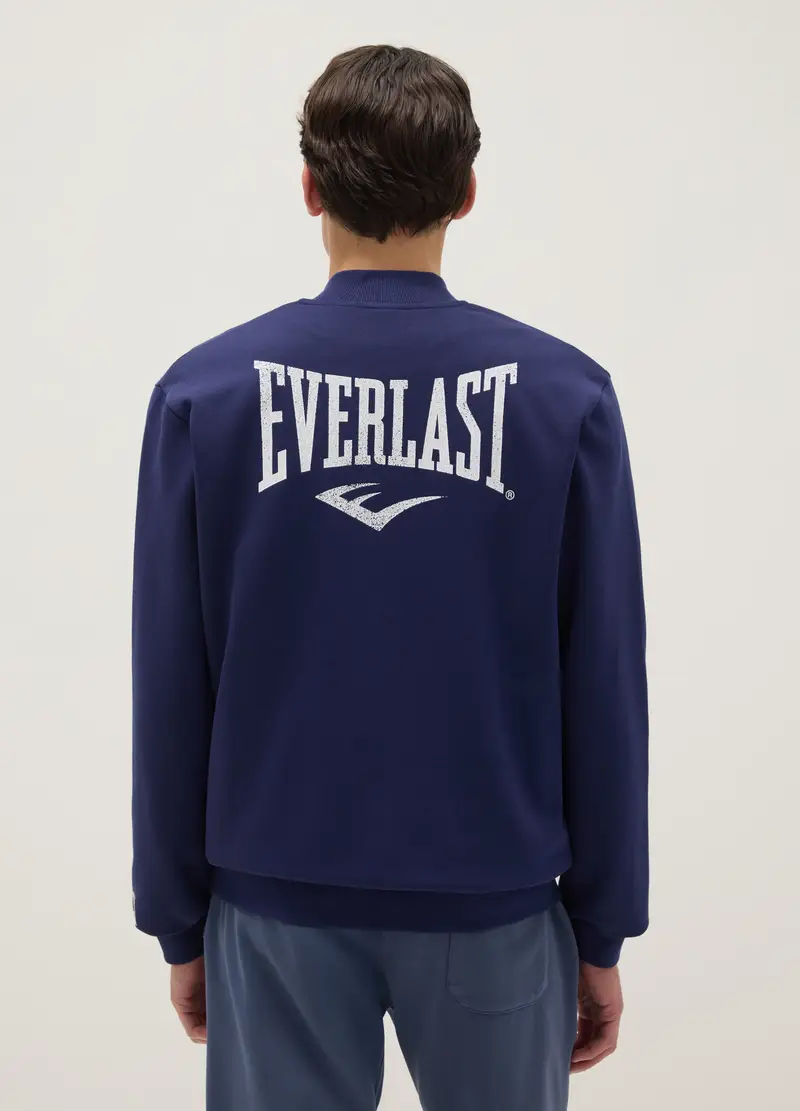 Giacca In Misto Cotone Blu Regular Fit Con Bottoni E Logo Everlast, Uomo, Blu miniatura 3