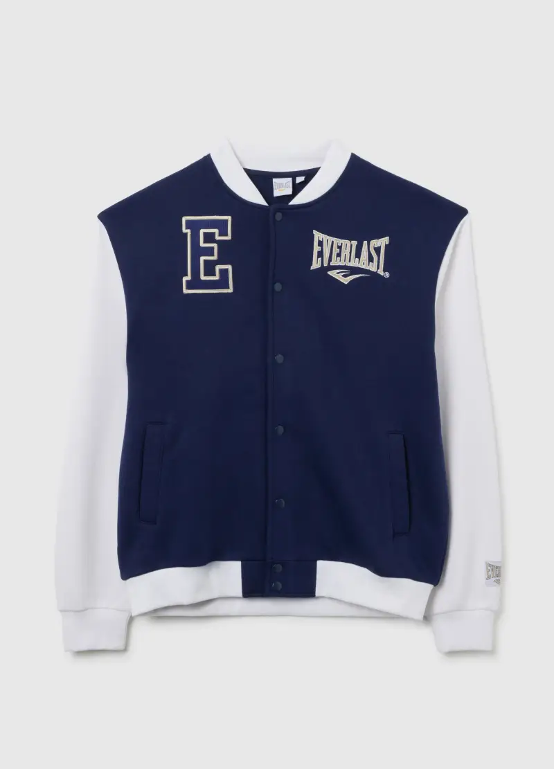 Giubbotto In Misto Cotone Blu, Uomo, Multicolor