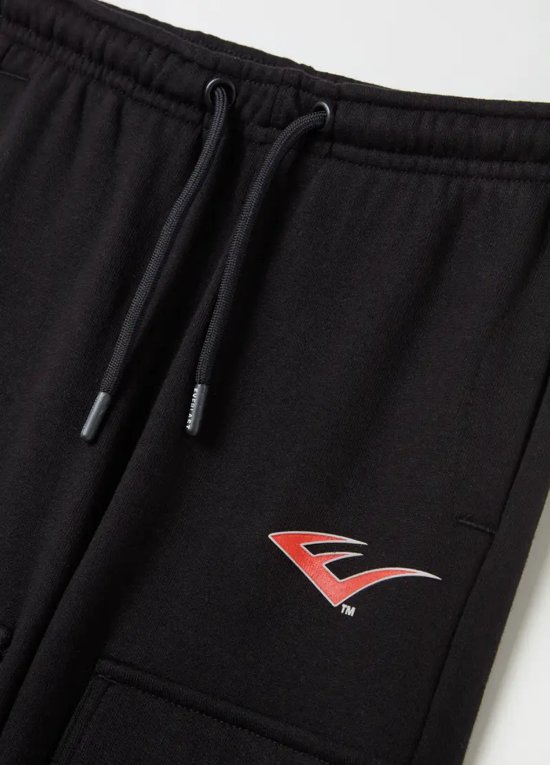 Joggers Cargo Con Coulisse E Stampa Logo, Bambino, Nero miniatura 3