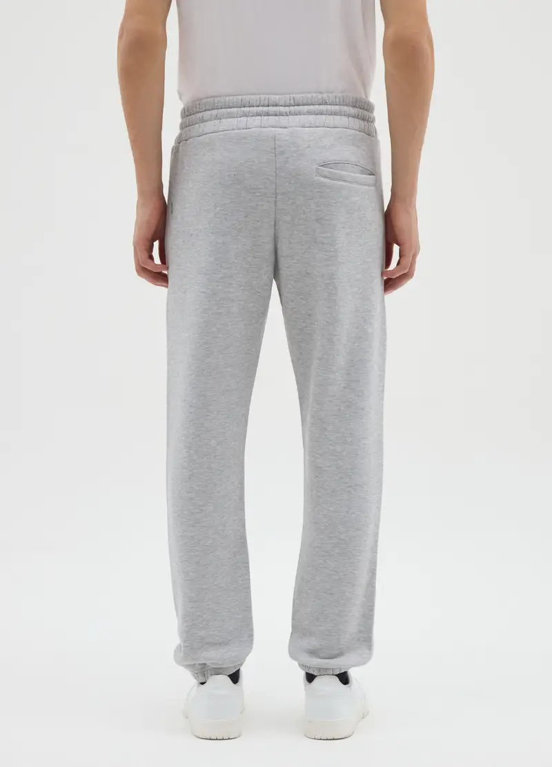 Pantaloni Grigi Da Jogging In Misto Cotone, Uomo, Grigio miniatura 3