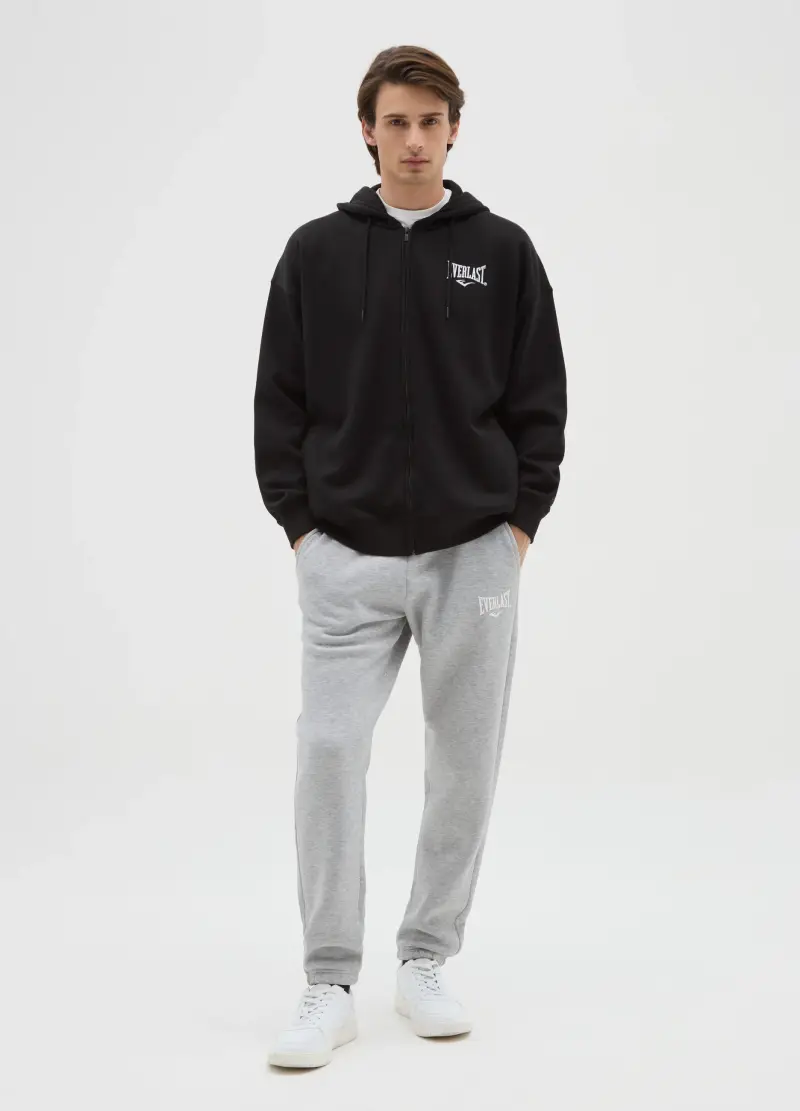 Pantaloni Grigi Da Jogging In Misto Cotone, Uomo, Grigio