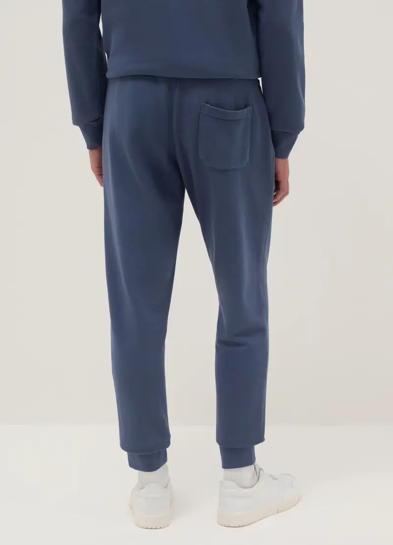 Pantaloni Jogger In Misto Cotone Blu Regular Fit Con Logo Everlast, Uomo, Blu miniatura 3