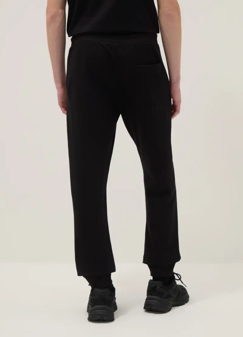 Pantaloni Jogger In Misto Cotone Neri Regular Fit Con Logo Everlast, Uomo, Nero miniatura 3