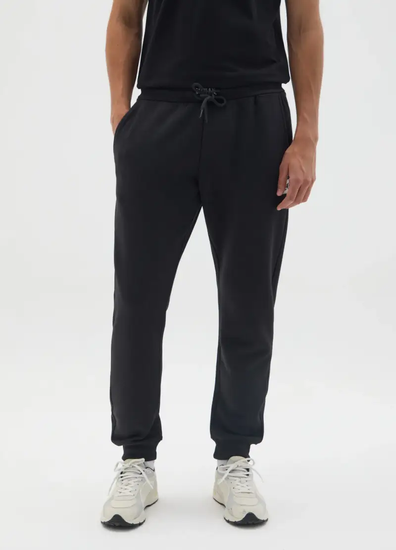 Pantaloni Jogger In Misto Cotone Nero Everlast, Uomo, Nero miniatura 2