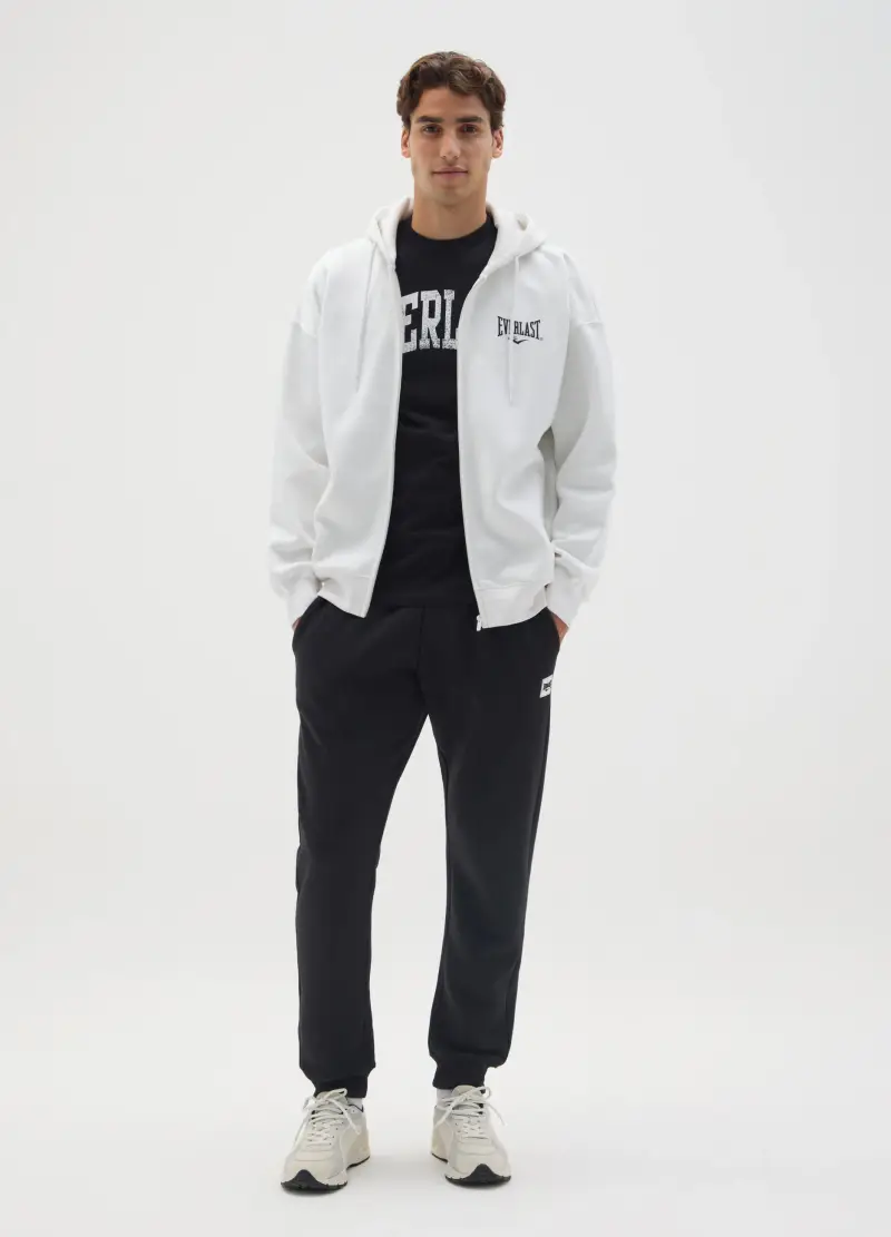 Pantaloni Jogger In Misto Cotone Nero Everlast, Uomo, Nero