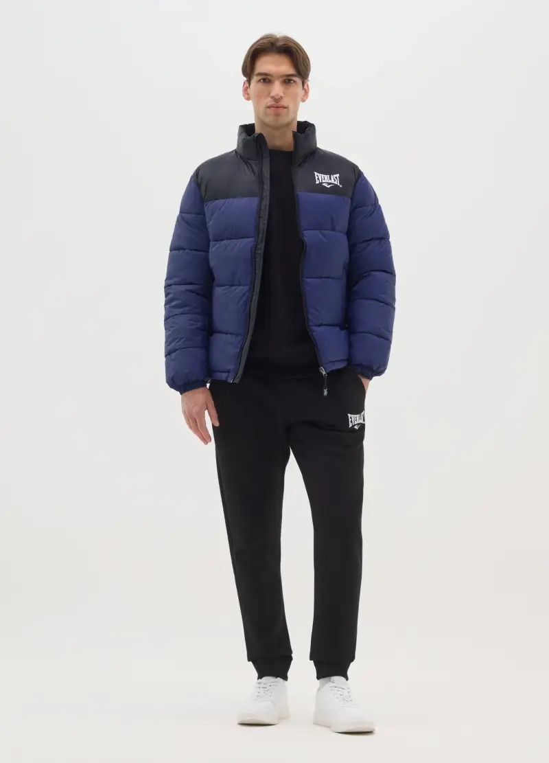 Pantaloni Neri Da Jogging In Misto Cotone, Uomo, Nero