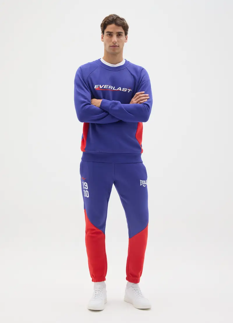 Pullover In Misto Cotone Multicolor Everlast, Uomo, Multicolor miniatura 2