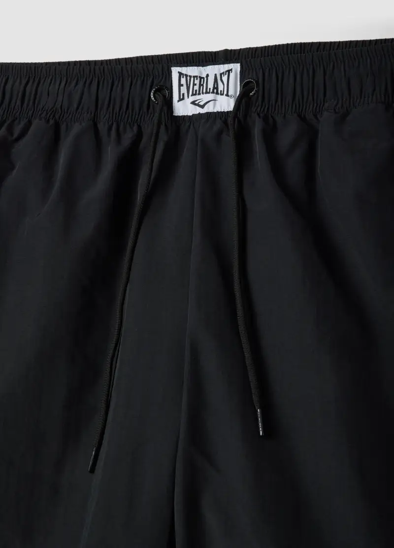 Shorts Sportivi Neri Regular Fit Con Dettagli Bianchi E Arancioni, Uomo, Nero miniatura 2
