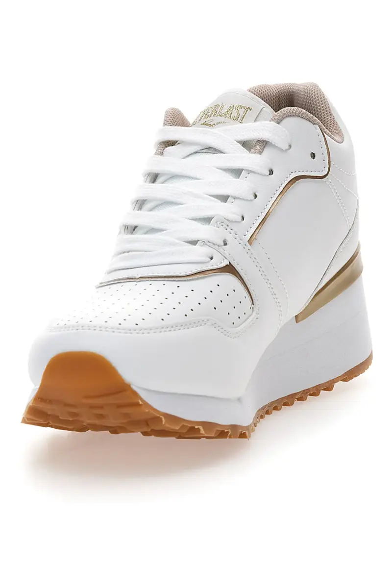 Sneakers bianche con dettagli oro in materie sintetiche Everlast EV129 [BIANCO] miniatura 3