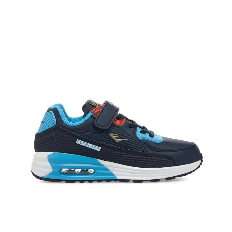 Sneakers bimbo da ginnastica blu con velcro e suola ad aria EV 810