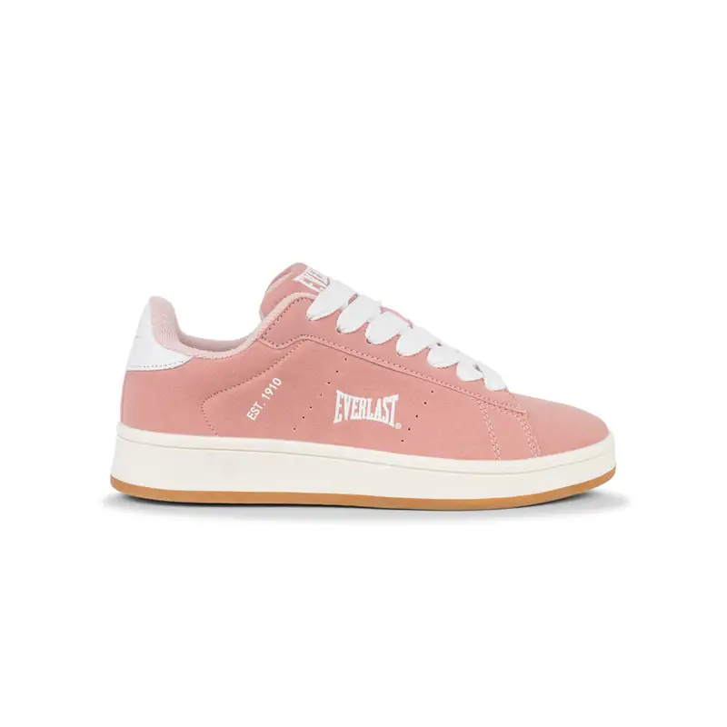 Sneakers donna rosa da basket effetto velluto con logo laterale