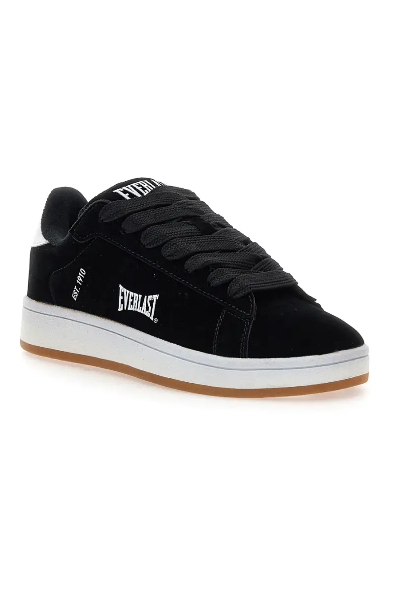 Sneakers nere con effetto velluto e profilo bianco Everlast EV087 [NERO] miniatura 2