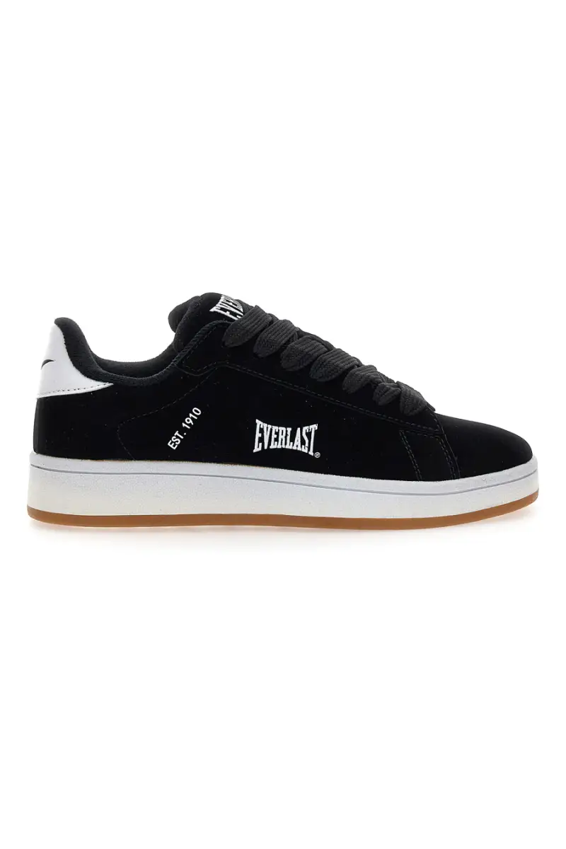 Sneakers nere con effetto velluto e profilo bianco Everlast EV087 [NERO]