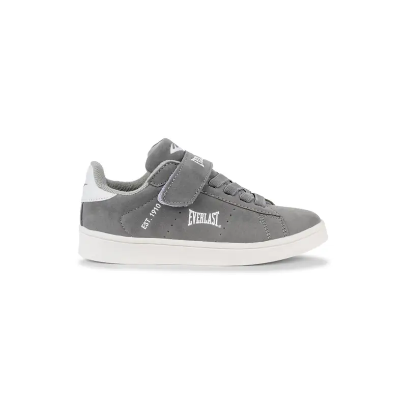 Sneakers tennis grigie da bambino con velcro