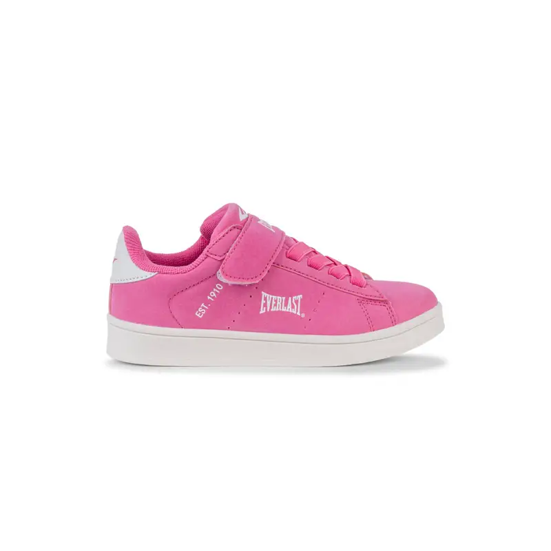 Sneakers tennis rosa da bambina con velcro