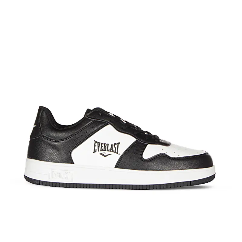 Sneakers uomo basket nere e bianche con logo laterale EV 713