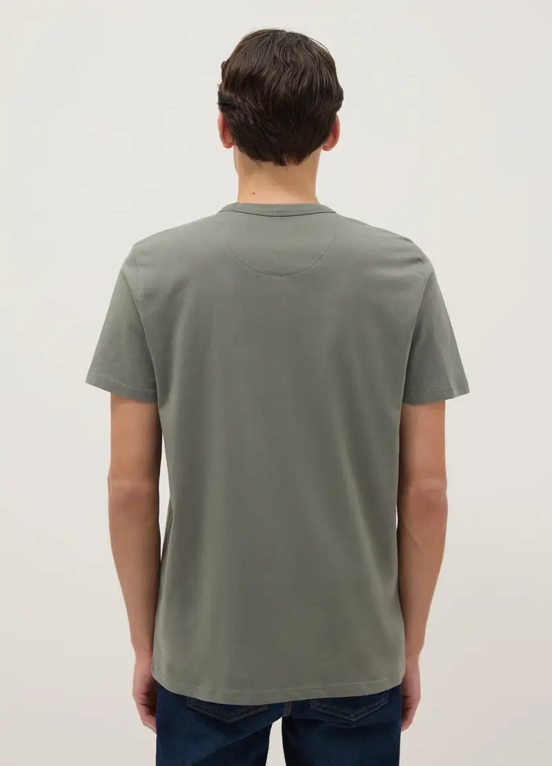 T-shirt In Puro Cotone Grigia Regular Fit Con Grafica, Uomo, Grigio miniatura 3
