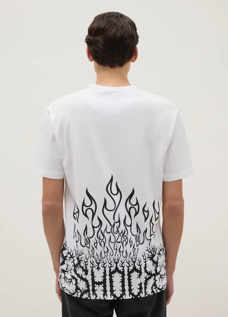 T-shirt In Puro Cotone Multicolor Regular Fit Con Grafica, Uomo, Multicolor miniatura 3