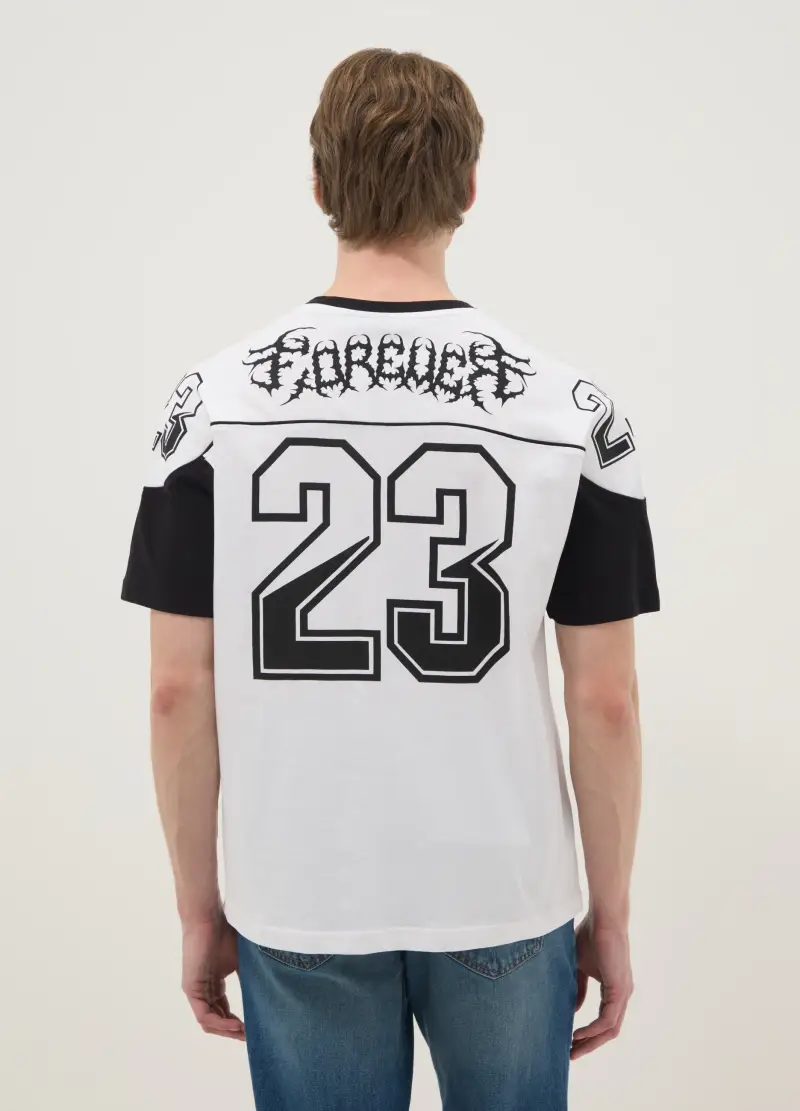 T-shirt In Puro Cotone Multicolor Regular Fit Con Stampa, Uomo, Multicolor miniatura 3