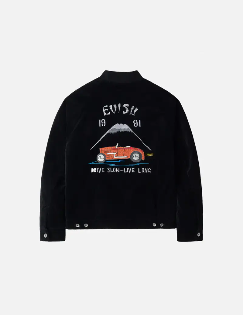 Giacca imbottita in velluto nero con ricami miniatura 2