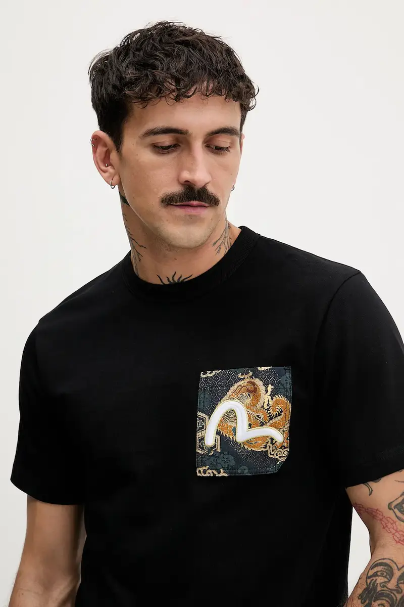 Evisu T-shirt Uomo Nero 3754004 miniatura 4