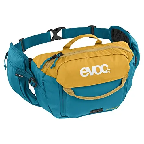 EVOC HIP PACK 3l Hip Bag Waist Bag incl. vescica di idratazione da 1,5l (capacità 3l, AIRFLOW CONTACT SYSTEM, sistema
