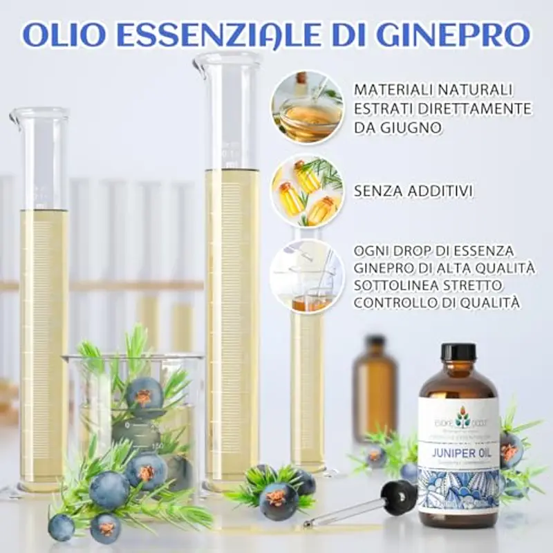 EVOKE OCCU Olio Essenziale Ginepro 118ml, per Diffusori, Aromaterapia, Massaggio, Relax, Purificazione Dell'aria, Cura Della Pelle e Dei Capelli miniatura 3