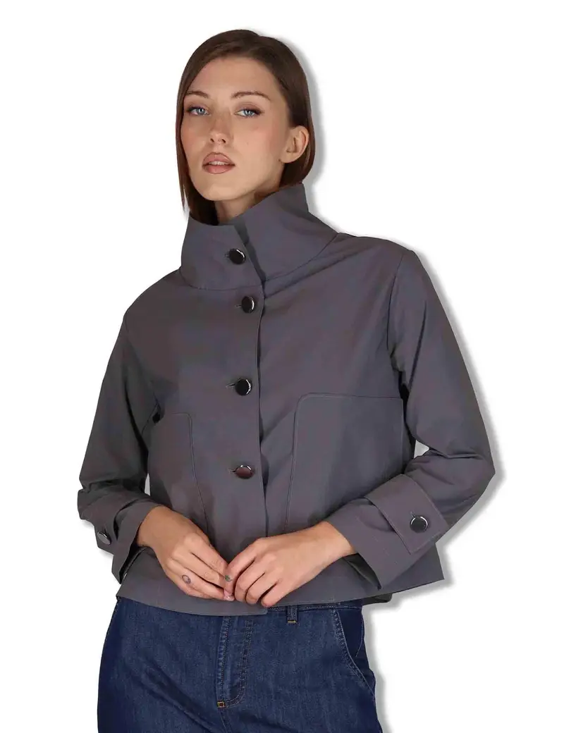 Giacche Montelupo in tessuto grigio collo sceso Donna 50260018 603