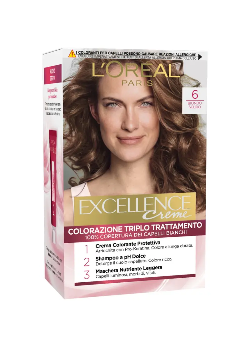 EXCELLENCE, L'oréal Paris Tinta Capelli Excellence, Copre I Capelli Bianchi, Colore Ricco, Luminoso E A Lunga Durata, 6 Biondo Scuro., Donna, 6 Biondo Scuro, Taglia: FASUL