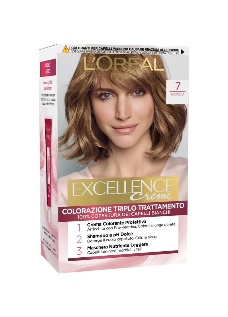 EXCELLENCE, L'oréal Paris Tinta Capelli Excellence, Copre I Capelli Bianchi, Colore Ricco, Luminoso E A Lunga Durata, 7 Biondo., Donna, 7 Biondo, Taglia: FASUL