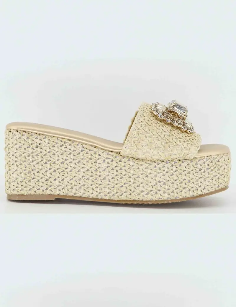 Sandali donna in rafia naturale con gioiello Donna U439W06374A0 230106-3