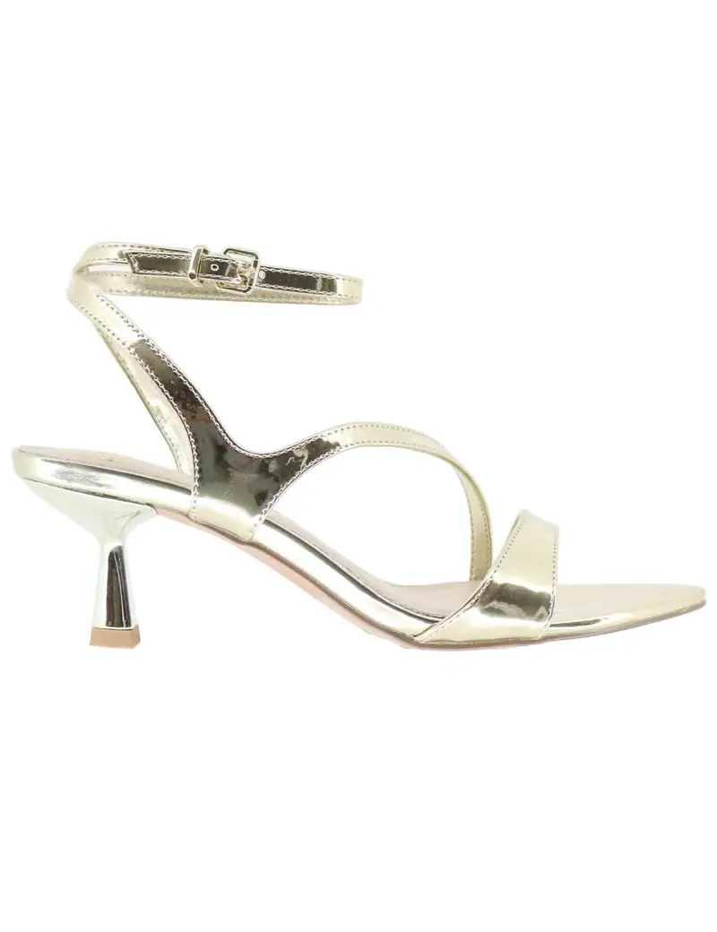 Sandali donna in tessuto laminato oro tacco in metallo Donna U4700088395B 731-21