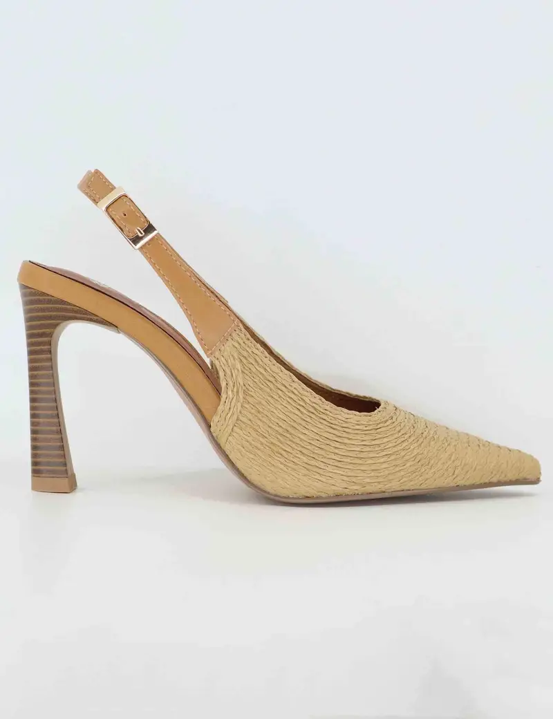 Slingback donna in rafia camel con tacco alto Donna U4700900566M 900 C