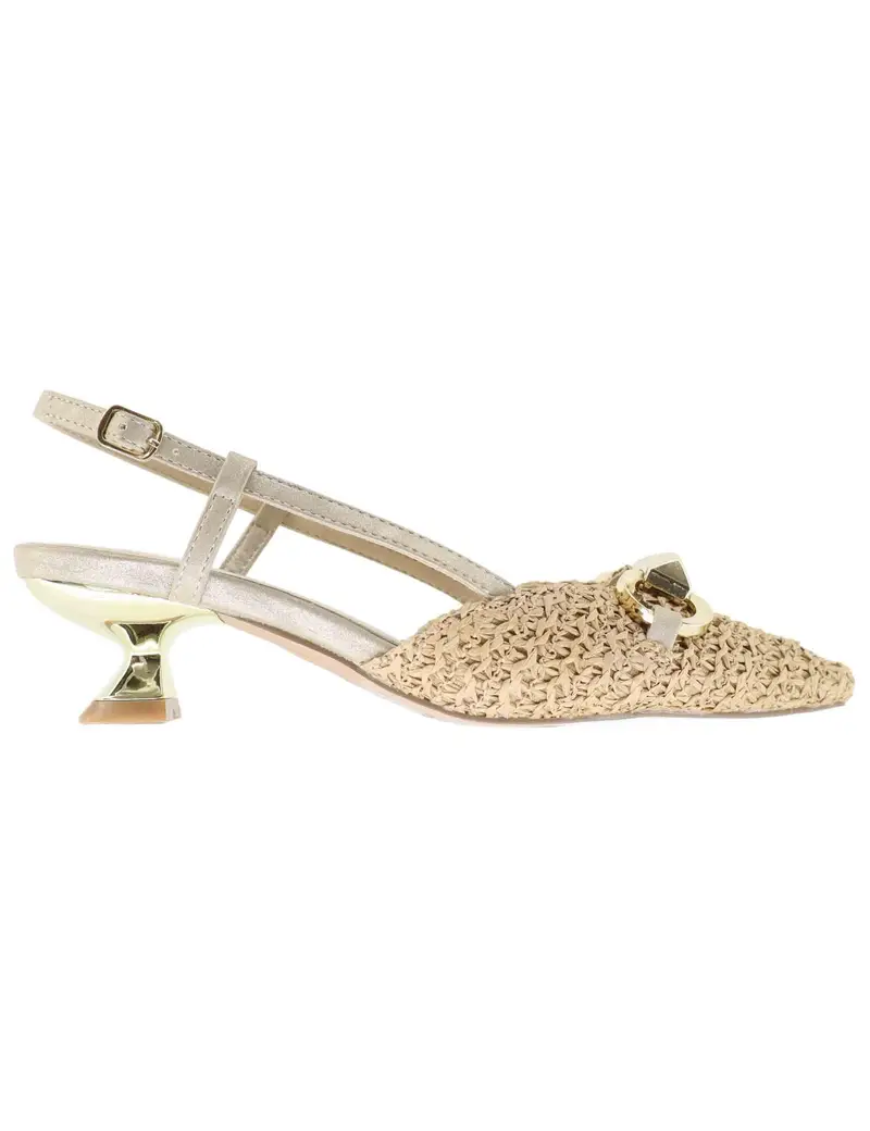 Slingback donna in rafia naturale con tacco basso Donna U470013327K6 24T01-2