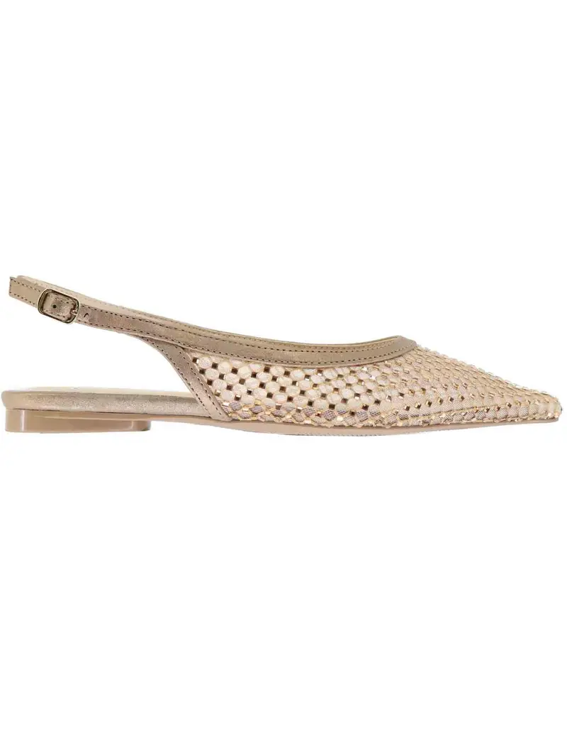 Exe Slingback donna in rete bronzo con strass e tacco basso Donna U4700222130B C176