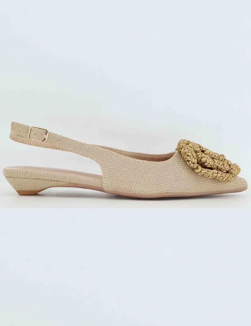 Exe Slingback donna in tessuto beige con fiore Donna U47000132700 TL20-13
