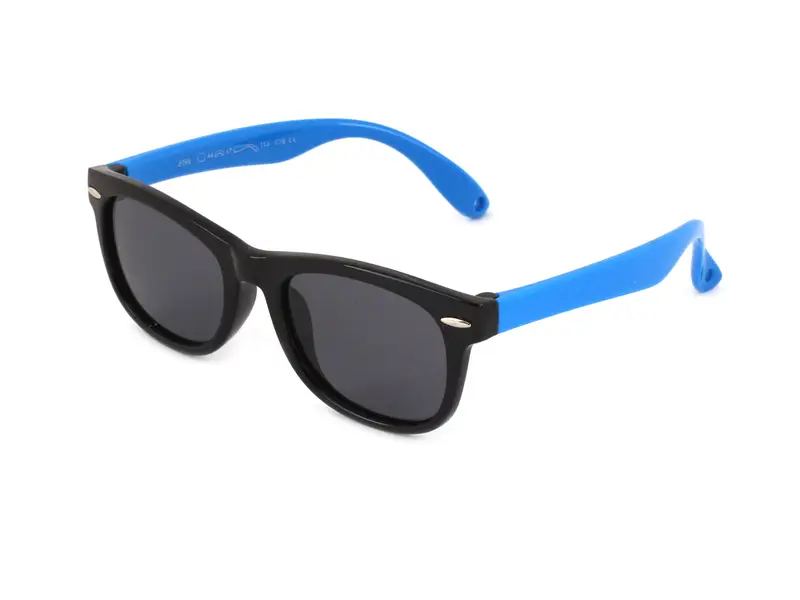 EXIT Bambino OCCH. SOLE BAMB. PLAST. S8196 C.18 NERO LUC.- AZZURRO/FUMO *3P Occhiali da sole Plastica Nero Grigio Rotonda Polarizzata