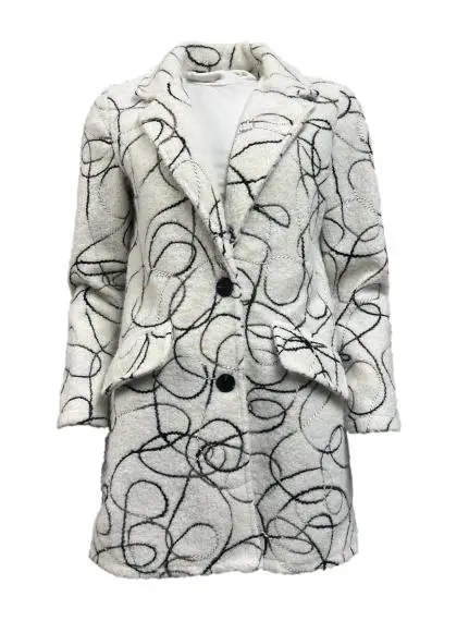 Giacca lana lunga scarabocchio miniatura 2