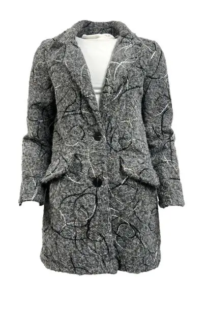 Giacca lana lunga scarabocchio