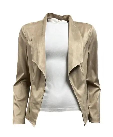 Giacca scialle camoscio