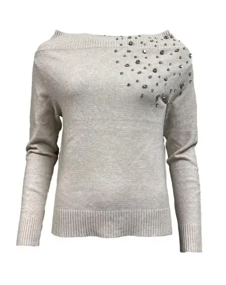 Maglione barca strass