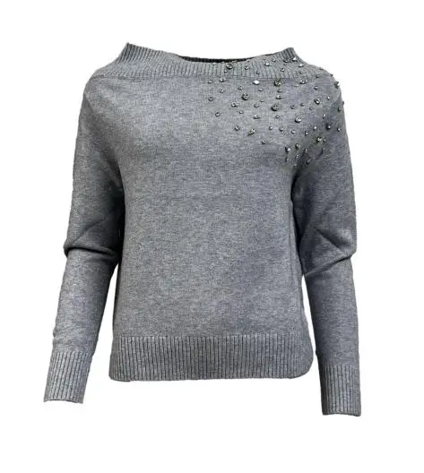 Maglione barca strass